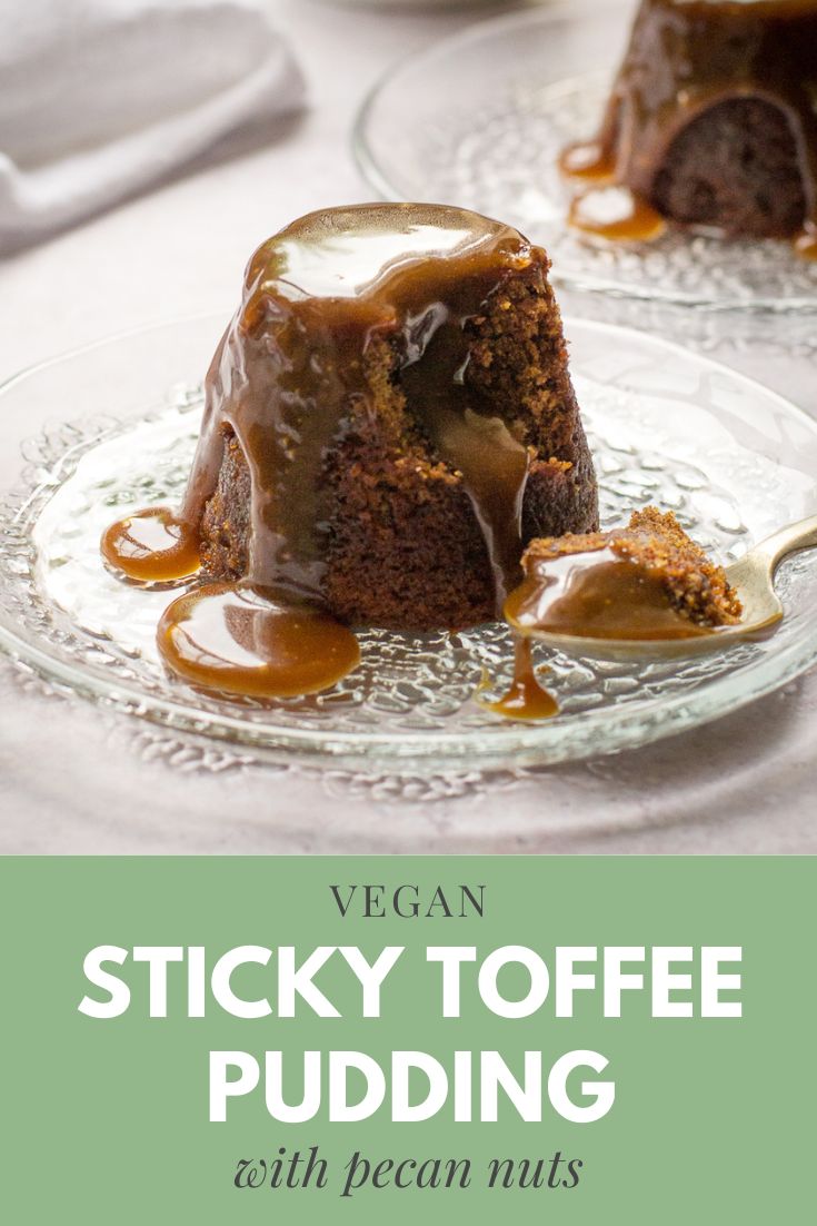 Pinterest pin for vegan caramel pudding